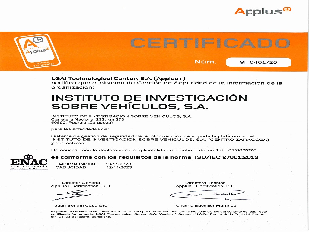 Imagen de Centro Zaragoza obtiene la certificación de su Sistema de Gestión de la Seguridad de la Información basado en la norma ISO 27001:2013